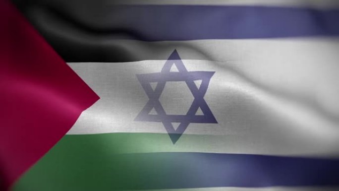 以色列巴勒斯坦国旗混合纹理波浪背景高清