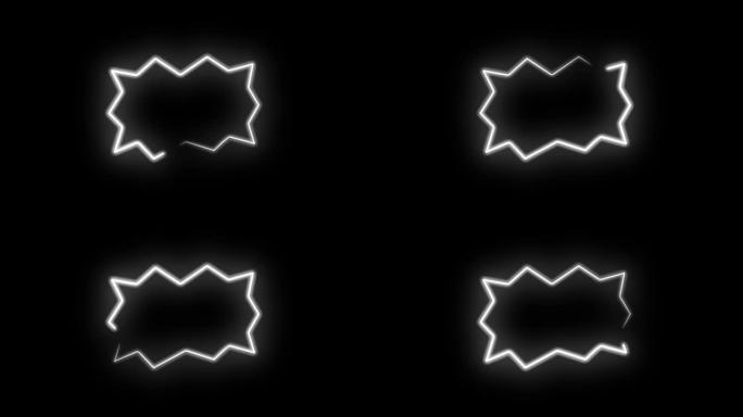 抽象无缝4k视频动画。黑色背景上发光霓虹灯箭头的视频动画。