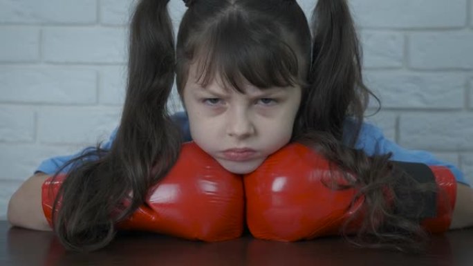 女孩拳击手。