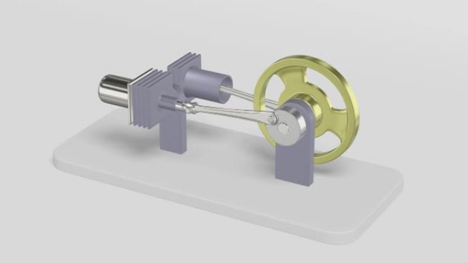斯特林发动机工作的三维模型