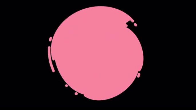 一套手绘涂鸦粉色污渍，笔触，油漆斑点，飞溅。动画循环卡通草图，在透明背景上放置文本和徽标。