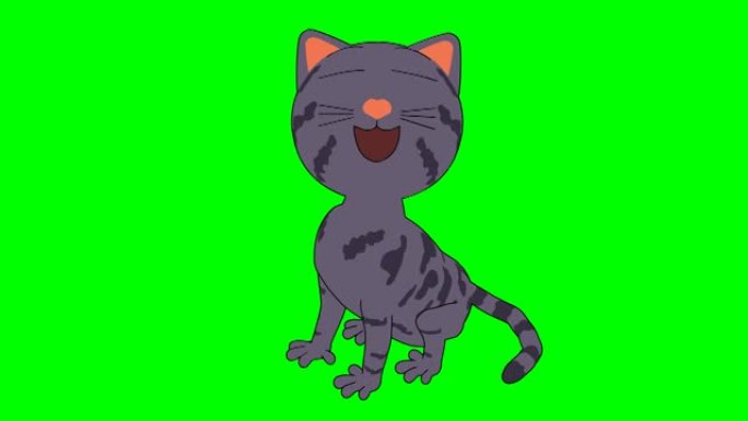 动画猫表情符号笑声。