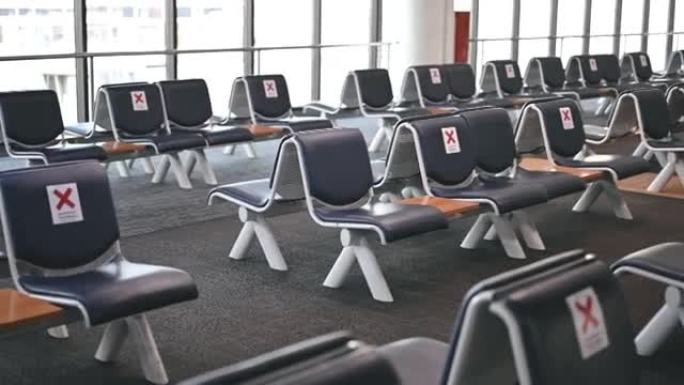 东南亚素万那普国际机场空位出发大厅机场封锁和所有航班取消冠状病毒疫情大流行发布