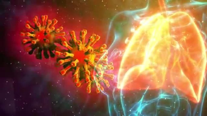 人类肺部问题的2019-ncov，医学3D动画