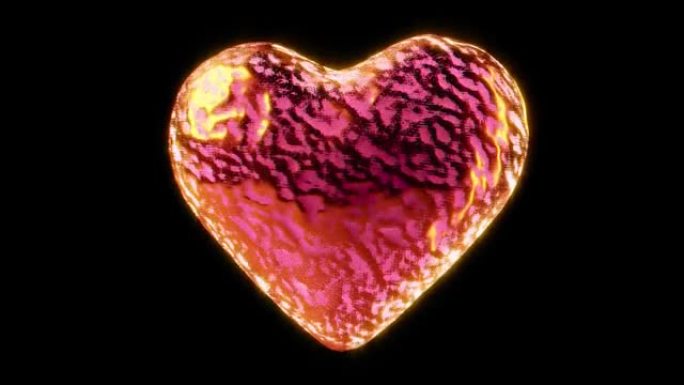 3D渲染火焰闪亮的心脏
