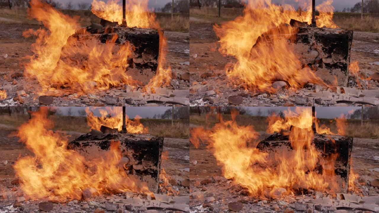 乌克兰西部的气田i燃烧
