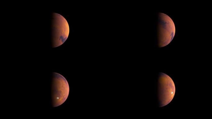 火星行星闪耀，计算机生成。现实宇宙背景的3d渲染。该图像的元素由NASA呈现