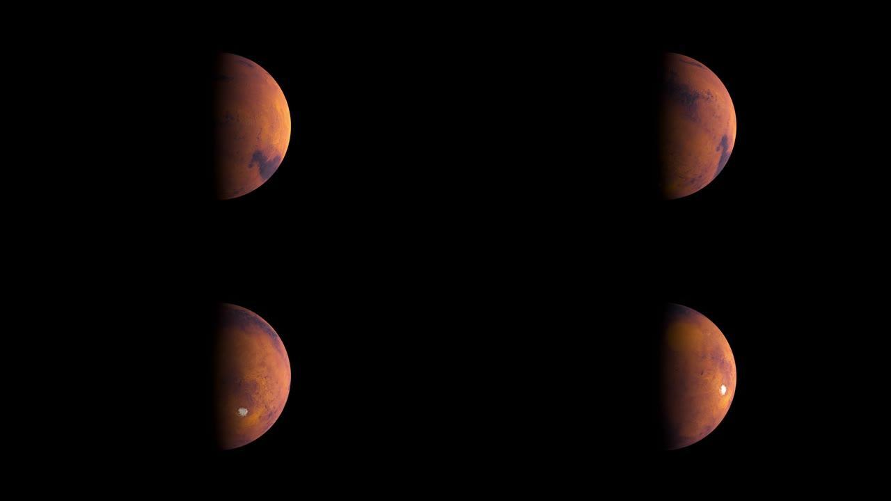 火星行星闪耀，计算机生成。现实宇宙背景的3d渲染。该图像的元素由NASA呈现