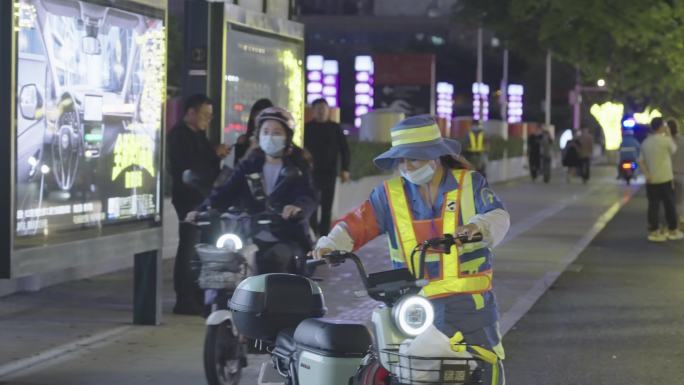 环卫工人下班 幸福的平凡人