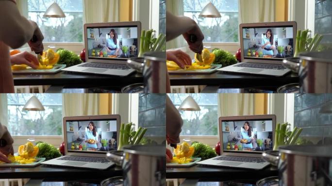 在线流广播视频博客教程关于家庭厨房美味健康的食物