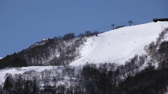 日本长野白场白雪雪场的滑雪胜地。