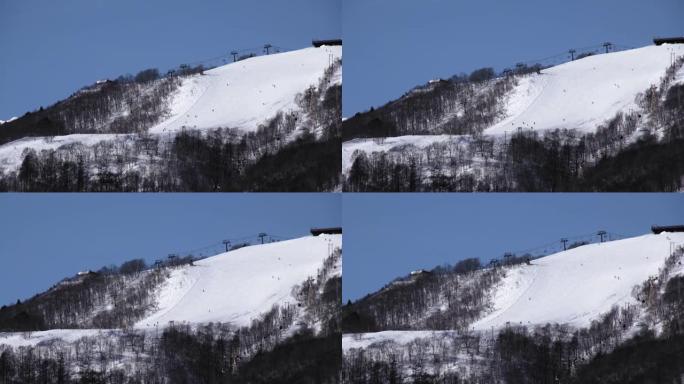 日本长野白场白雪雪场的滑雪胜地。
