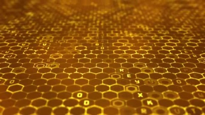 抽象字母背景-六边形网格图案