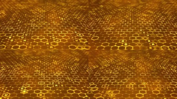 抽象字母背景-六边形网格图案