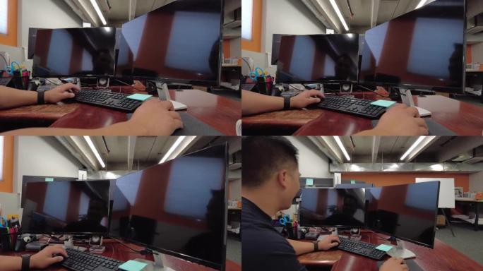 在建筑公司办公空间工作的年轻成年菲律宾男性4k视频系列