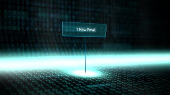 数字个人或企业电子邮件收件箱动画中的一封未读电子邮件