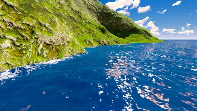 海滩和海边鸟瞰图航拍海水海浪海岛浪花风光