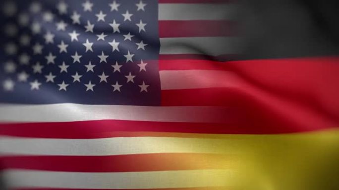 美国德国国旗混合纹理波浪前背景高清