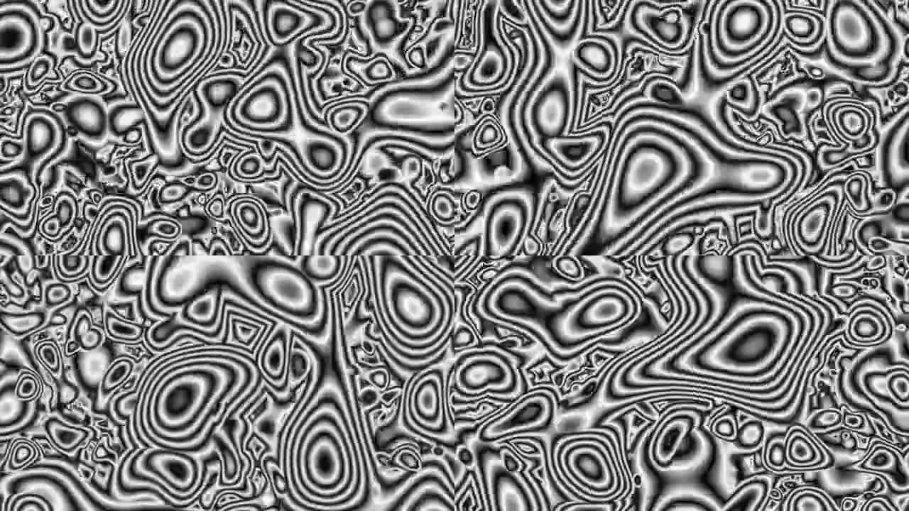 移动正方形块，从黑色背景到白色的表面转换动画，抽象块背景，成千上万的块在正方形中移动，导致眼睛疲劳的