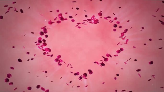 情人节，心，爱，玫瑰花瓣，粒子背景