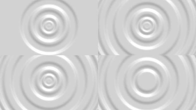 液体波纹的白色抽象图案的3d渲染。无缝循环动画