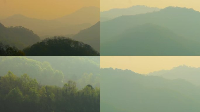 朦胧宽屏水墨大山风景