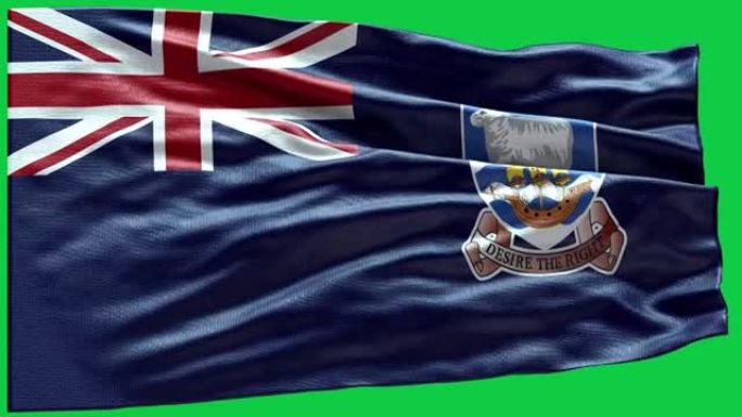 4k高度详细的福克兰群岛国旗-福克兰群岛国旗高度细节-国旗福克兰群岛波浪模式可循环元素