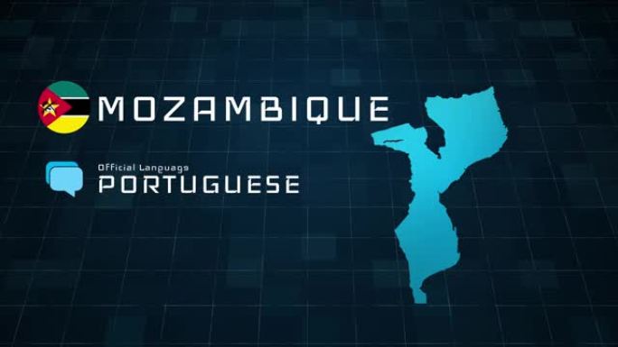 数字化编制Mozambıque地图和国家信息
