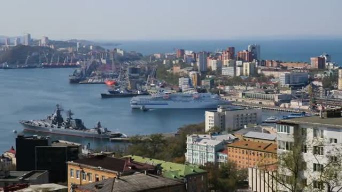 海参崴港口，俄罗斯。