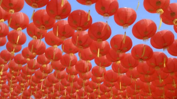 唐人街地区的传统中国新年灯笼。