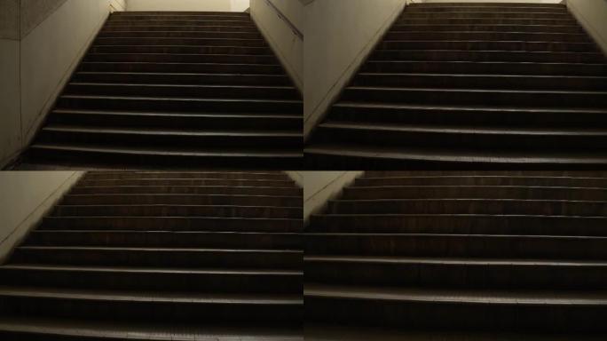 隧道里的楼梯楼梯特写转场特效室内环境