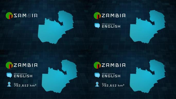 数字编制赞比亚地图和国家资料