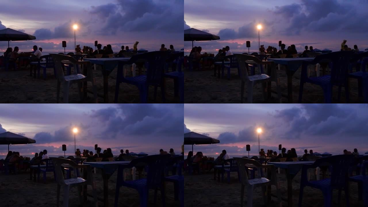 巴厘岛下午晚些时候的双六海滩