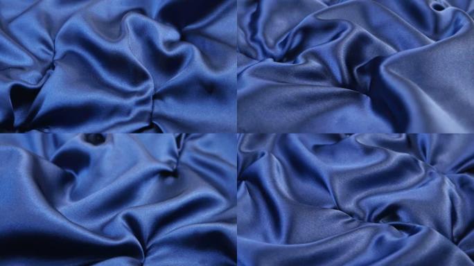 皇家蓝色缎子，窗帘