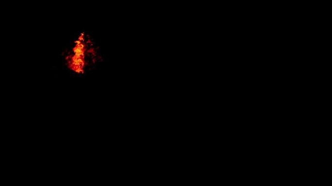 Inferno在屏幕底部和中心爆发红色火火焰，烟花效果由Alpha通道隔离 (透明背景) Quick