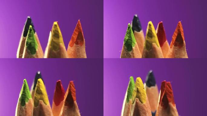 彩色铅笔。最大化放大倍数。平滑旋转