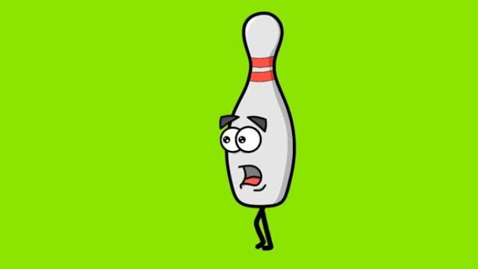 保龄球瓶角色运行的动画视频