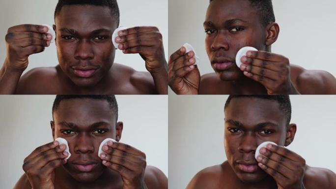 男士护肤非洲男士棉垫清洁面部