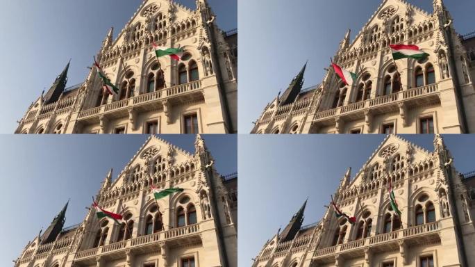 风中的匈牙利国旗