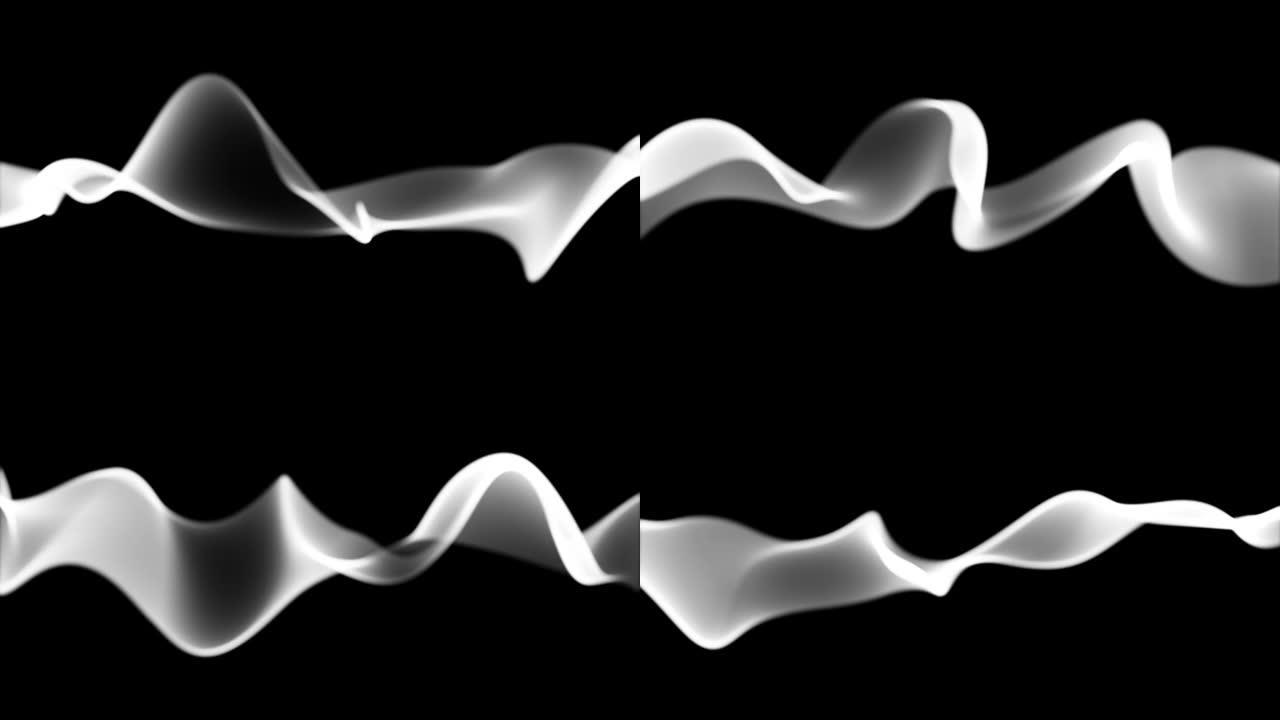抽象波线 (环4k)。烟雾
