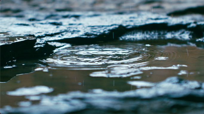 升格滴水落下-水滴石头水花特写