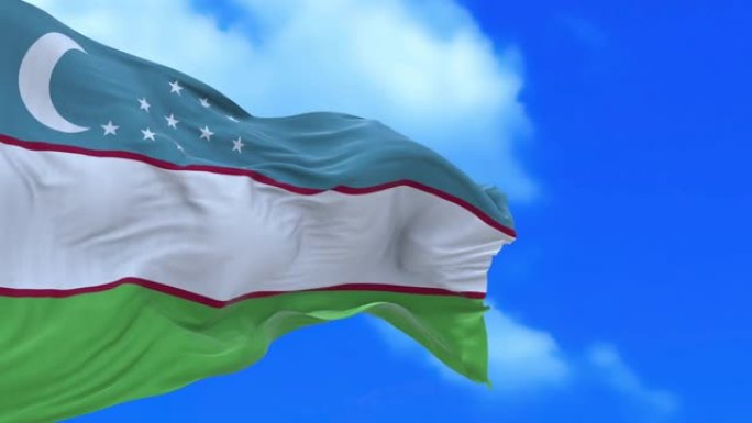 无缝环乌兹别克斯坦国旗。