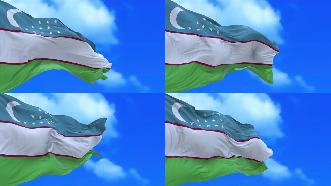 无缝环乌兹别克斯坦国旗。