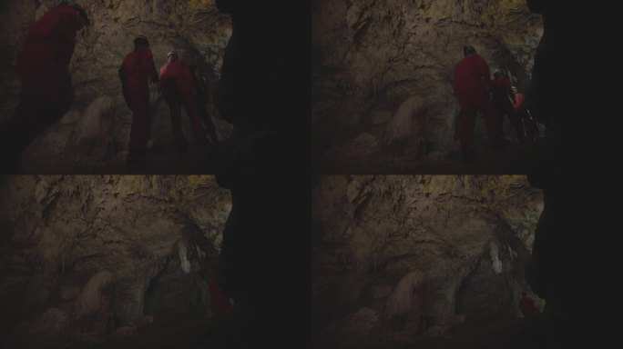 M1探险队员在山洞中行进
