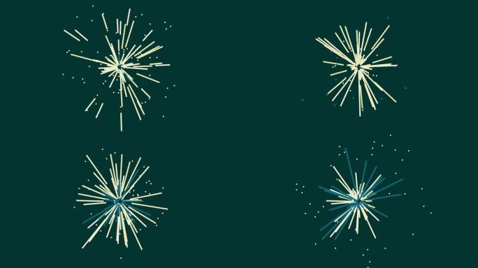 五颜六色的爆炸粒子，五颜六色的循环烟花