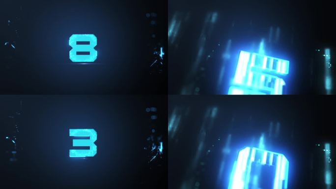 蓝色科技感10秒倒计时模板