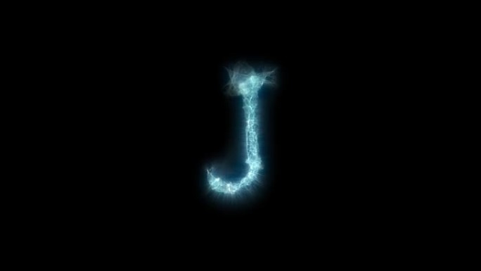 由抽象能量组成的字母J。