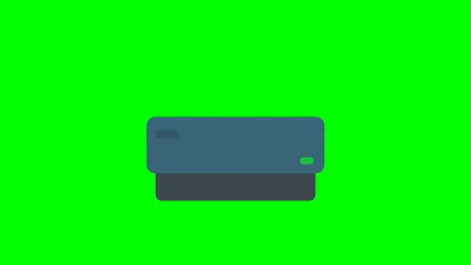 绿色背景上的文件粉碎机 (平面设计)