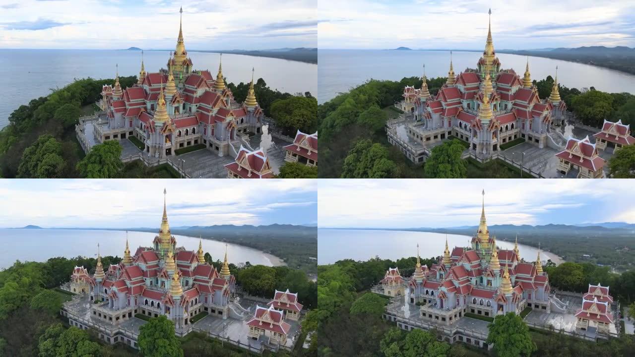 泰国prahuap Khirikhan的Wat Tang Sai寺的鸟瞰图