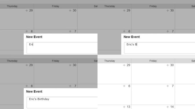 创建生日待办事项列表的计划日历提醒。在个人组织者日期簿中创建计划提示。日记中打字条目的数字显示视图。